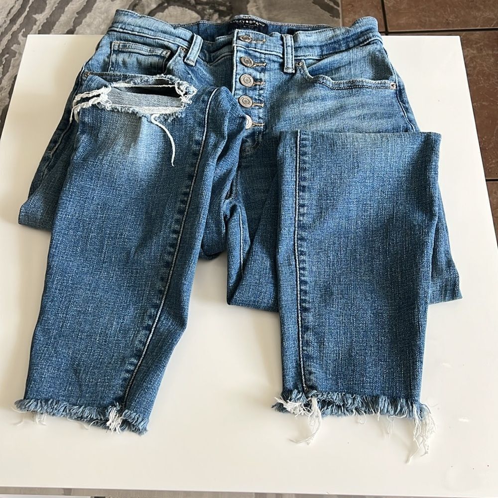 Lucky Brand Bridgette High Rise Button Fly Skinny Jeans 6 28 - Picture 4 of 9